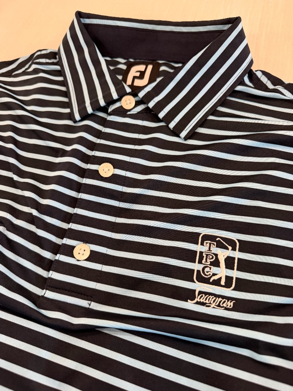 Foot Joy - Short Sleeved Polo - Navy/Light Blue Stripe - TPC Sawgrass